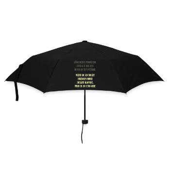 Spruch Hund - Regenschirm (klein) - Schwarz - Vorne