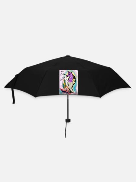 EG Seepferdchen I Tier I Meer I Urlaub i Geschenk - Regenschirm (klein) - Schwarz