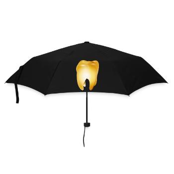 Ein Goldzahn als Symbol für Erfolg und Geld - Regenschirm (klein) - Schwarz - Vorne