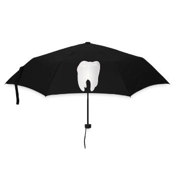 strahlend weißer Zahn - Regenschirm (klein) - Schwarz - Vorne