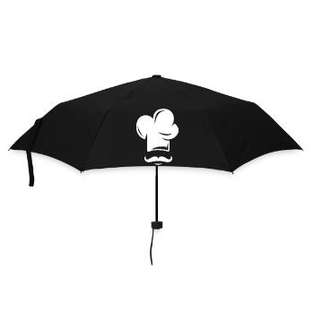 koch cook symbol icon hat Mütze beard Bart Logo - Regenschirm (klein) - Schwarz - Vorne