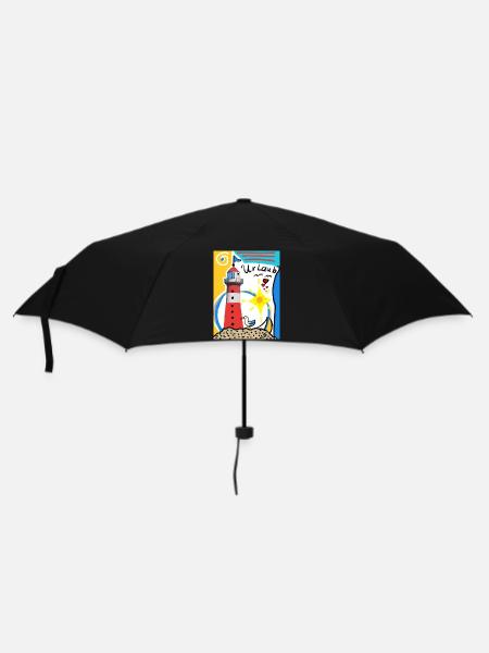 EG Urlaub I Nordsee I Ostsee I Holyday I Geschenk - Regenschirm (klein) - Schwarz