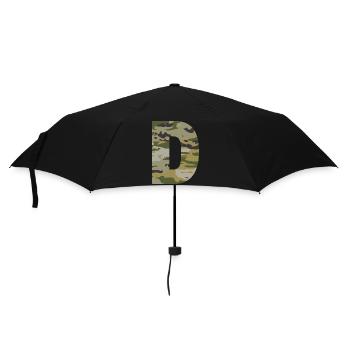 Camouflage letter D - Umbrella (small) - black - Front