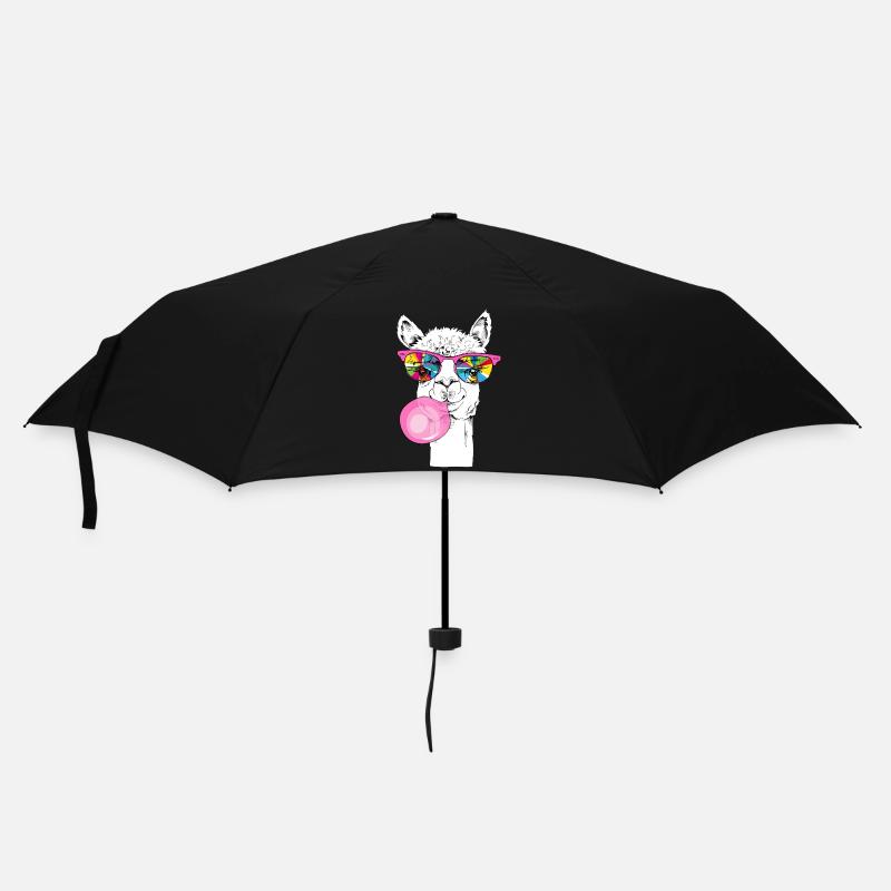 Cooles Lama - Regenschirm (klein) - Schwarz
