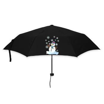 snowman and snowflakes cool christmas - Umbrella (small) - black - Front