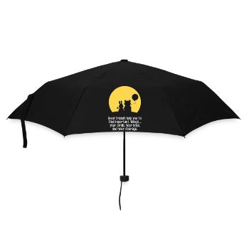 Lächeln, Hoffnung, Mut - Regenschirm (klein) - Schwarz - Vorne