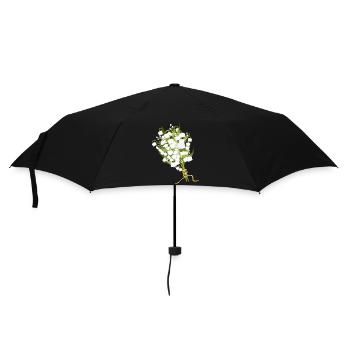 lush lily of the valley bouquet as a spring greeting - Umbrella (small) - black - Front