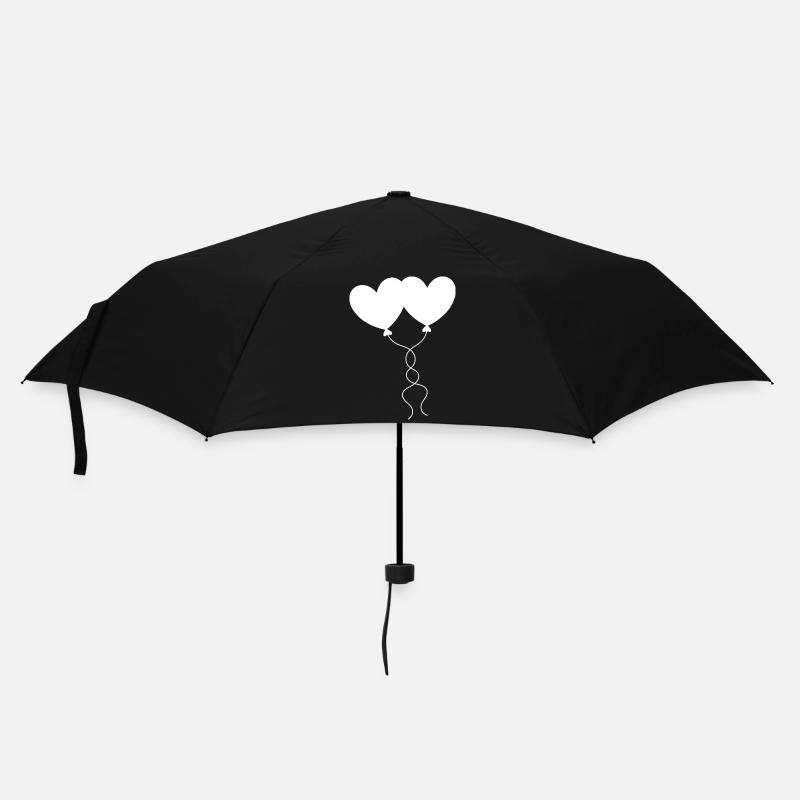 weißes Herz weiß Geschenk Valentinstag - Regenschirm (klein) - Schwarz