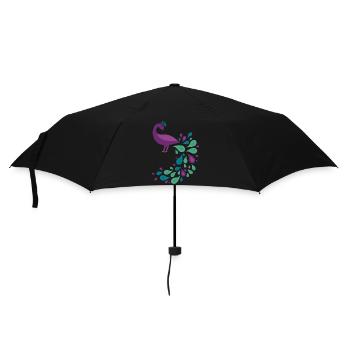 Peacock with Closed Tail - Umbrella (small) - black - Front