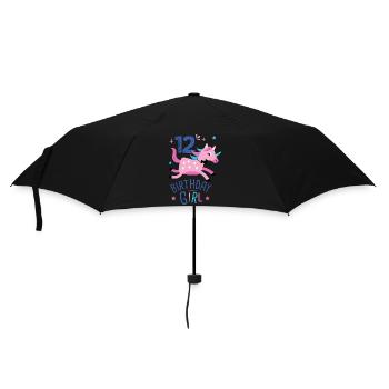12. Geburtstag Mädchen 12 Jahre Licorn Einhorn - Regenschirm (klein) - Schwarz - Vorne