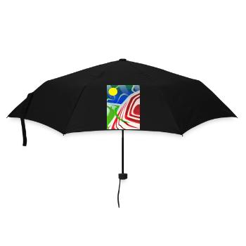 graffiti landscape sunny - Umbrella (small) - black - Front