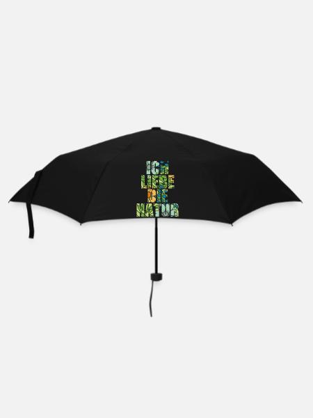 Ich liebe die Natur - Regenschirm (klein) - Schwarz
