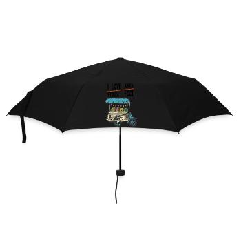 I Love Street Food kleines Mofa - Regenschirm (klein) - Schwarz - Vorne