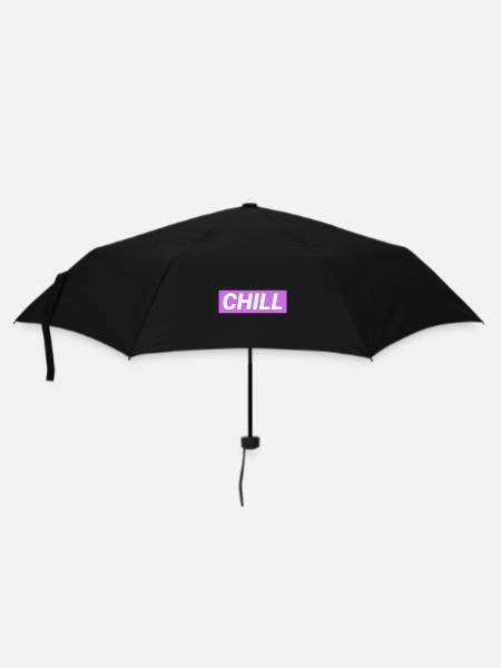 Chill doch - Regenschirm (klein) - Schwarz