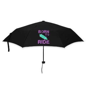 born to ride skateboard skate rider - Umbrella (small) - black - Front