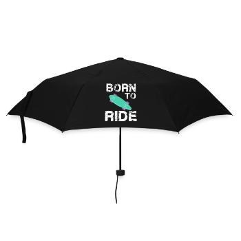 born to ride skateboard skate rider - Umbrella (small) - black - Front