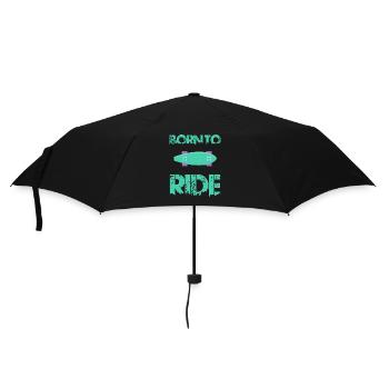 born to ride skateboard skate rider - Umbrella (small) - black - Front