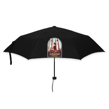 Lisbon, beautiful city Portugal cathedral tram - Umbrella (small) - black - Front