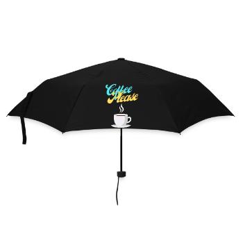 Coffee Please - Regenschirm (klein) - Schwarz - Vorne