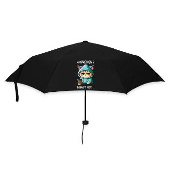 Ansprechen bringt nix. Kaffee Katzen Spruch Shirt - Regenschirm (klein) - Schwarz - Vorne