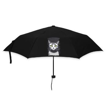 Katzengesicht 4 - Regenschirm (klein) - Schwarz - Vorne