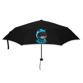 Bevor du fragst nein Katze - Regenschirm (klein) - Schwarz - Vorne