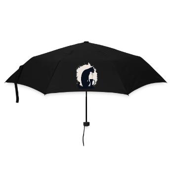 Black cat with coffee cup - Umbrella (small) - black - Front