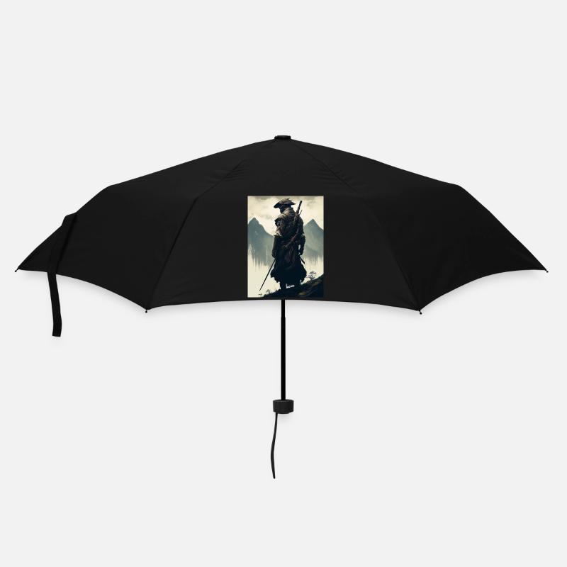 Berg-Samurai - Regenschirm (klein) - Schwarz