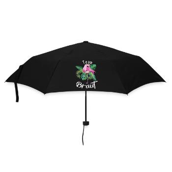 Team Braut Flamingo pink - Regenschirm (klein) - Schwarz - Vorne