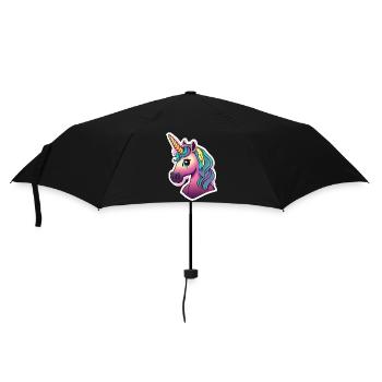 Rainbow Unicorn for Girls Kids Horse - Umbrella (small) - black - Front