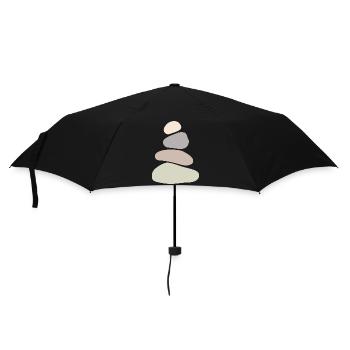 Beruhigende Wandkunst aus Steinstapel – Minimalistisches Zen - Regenschirm (klein) - Schwarz - Vorne