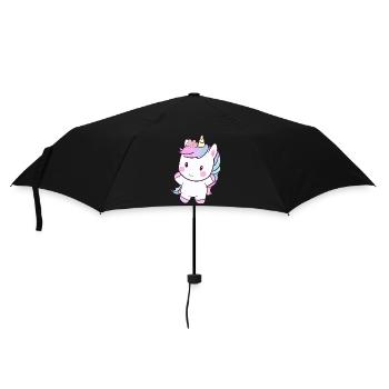 Cute Dancing Unicorn, Cheerful Fantasy Design - Umbrella (small) - black - Front
