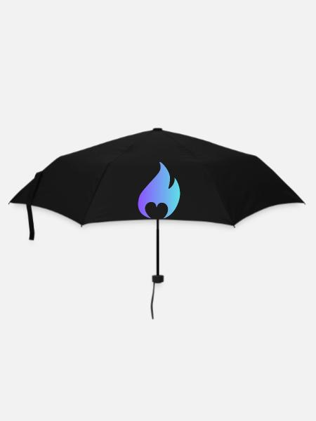Flame with heart - Umbrella (small) - black