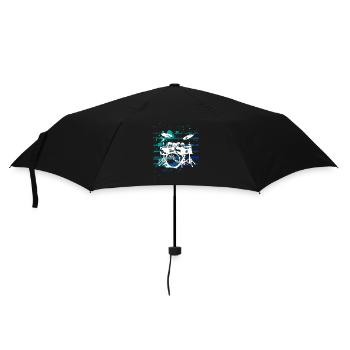 Silhouetten des Schlagzeugs - Regenschirm (klein) - Schwarz - Vorne