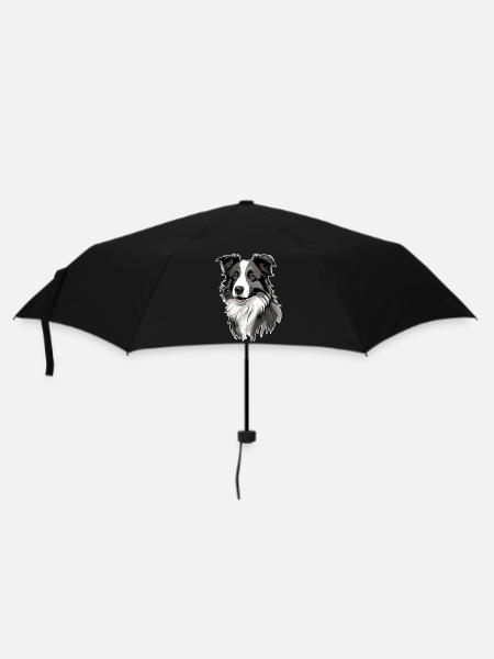 Border Collie - Regenschirm (klein) - Schwarz