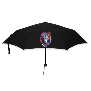 Coole Drache - Regenschirm (klein) - Schwarz - Vorne