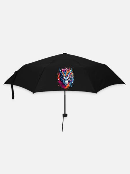 Coole Drache - Regenschirm (klein) - Schwarz