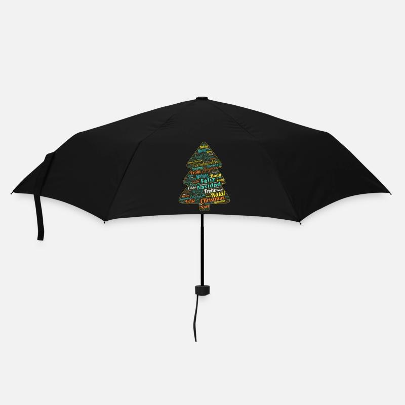Weihnachtsbaum - Regenschirm (klein) - Schwarz