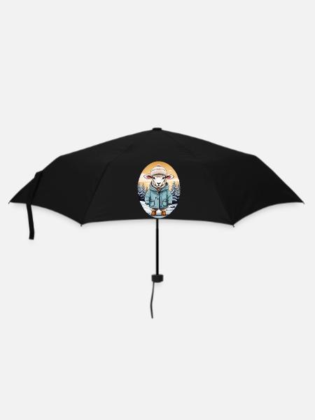 Süßes Schaf - Regenschirm (klein) - Schwarz