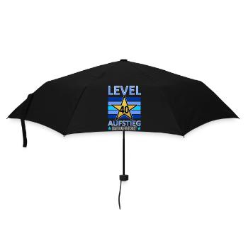 40 Jahre Geburtstag-Level 40-Graues Haar-lustig V3 - Regenschirm (klein) - Schwarz - Vorne