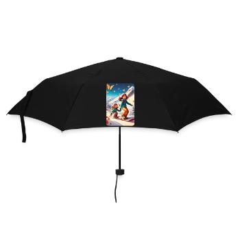 personalisiertes Design-Muttergeschenk - Regenschirm (klein) - Schwarz - Vorne