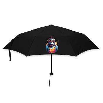 Cool Colourful Gorilla in Sunglasses - Umbrella (small) - black - Front