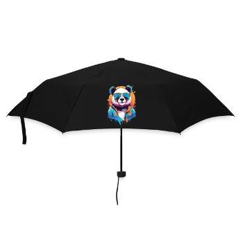 Cool Colourful Panda in Sunglasses - Umbrella (small) - black - Front
