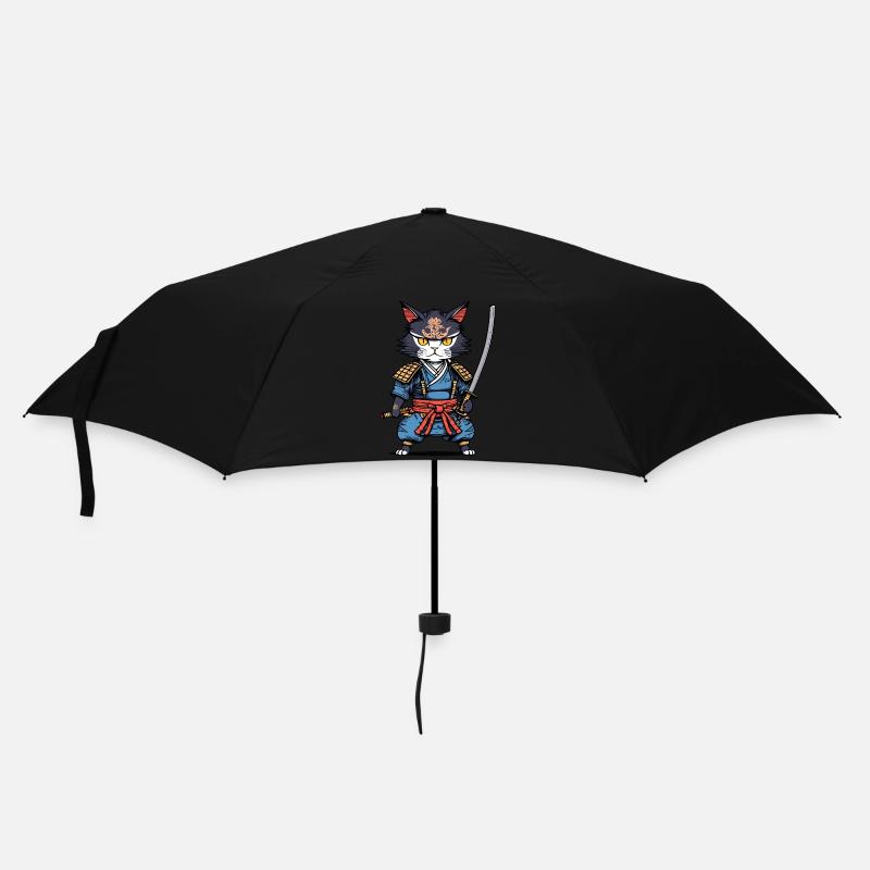 Chat samouraï #22 - Parapluie standard - noir