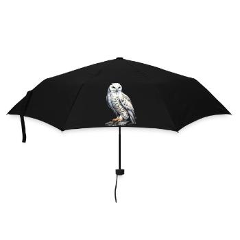 SnowyOwl 03 - Regenschirm (klein) - Schwarz - Vorne