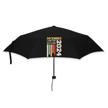 Dezember 2024 - Geburtstagsgeschenk Dezember 2024 - Regenschirm (klein) - Schwarz - Vorne