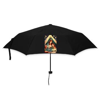 personalisiertes Design-Muttergeschenk - Regenschirm (klein) - Schwarz - Vorne