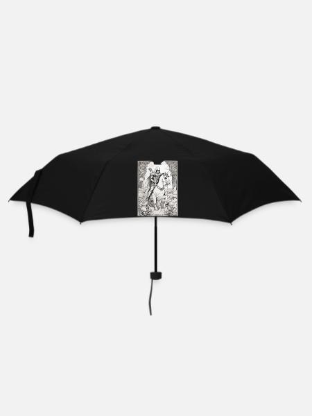 Todesreiter Tarot Illustration - Regenschirm (klein) - Schwarz