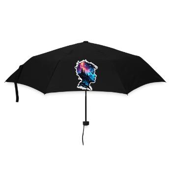 Silhouette / Wald / Porträt / Bäume / Person - Regenschirm (klein) - Schwarz - Vorne