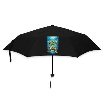 Turtle Abstraction Underwater Design - Umbrella (small) - black - Front